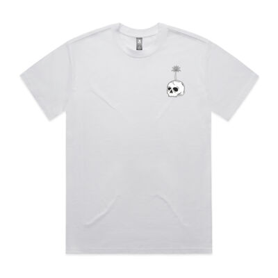 Mens Skull Palm T-Shirt (White) Thumbnail