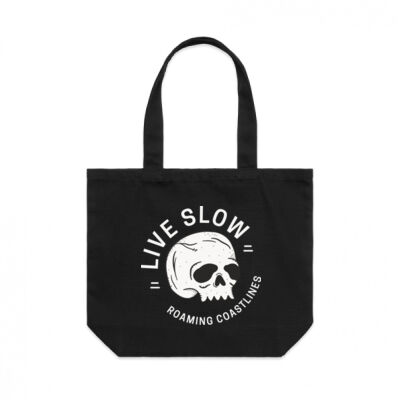 Live Slow Tote Bag (Black) Thumbnail
